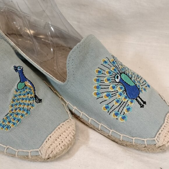 Soludos Peacock Embroidery Espadrille Flats - Picture 1 of 10